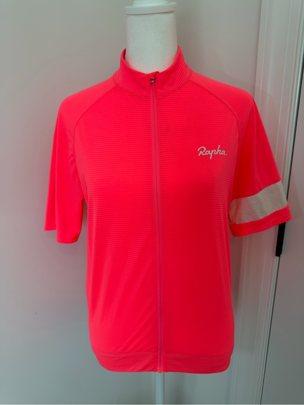 Rapha Core Lightweight Cycling Jersey Women’s Pink/White Full Zip Pockets M